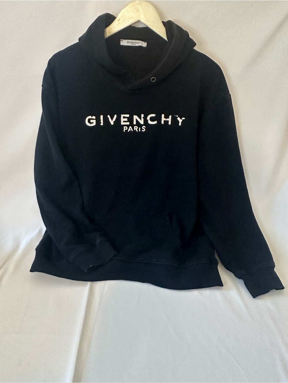 Givenchy Black Hoodie with White Logo